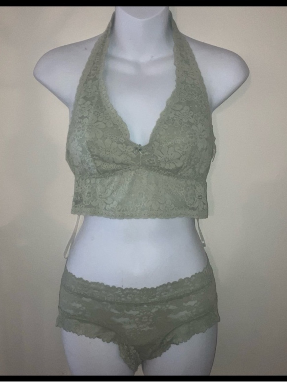 Lace Halter Bralette & panties set of 3